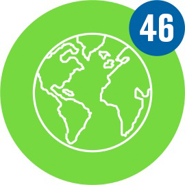 45 countries across 5 continents